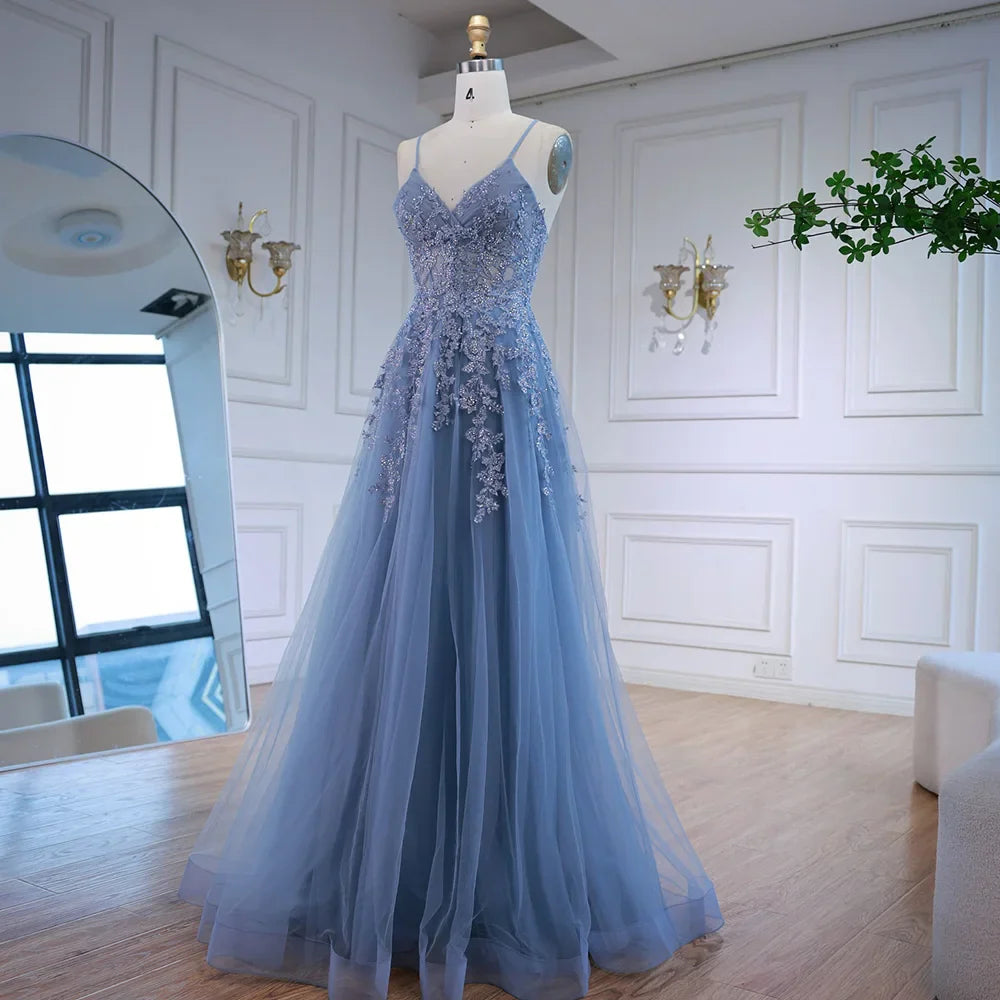 Luxury Pink Tulle A Line Prom Dress with Appliques LA73009