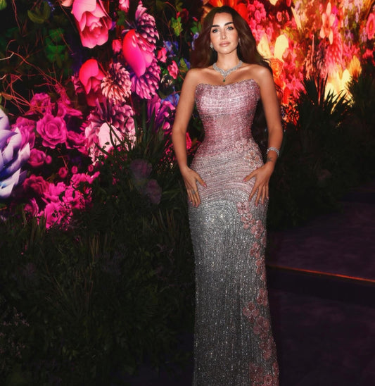 Luxury Purple Blue Stunning Beaded  Mermaid Evening Dress LA73532