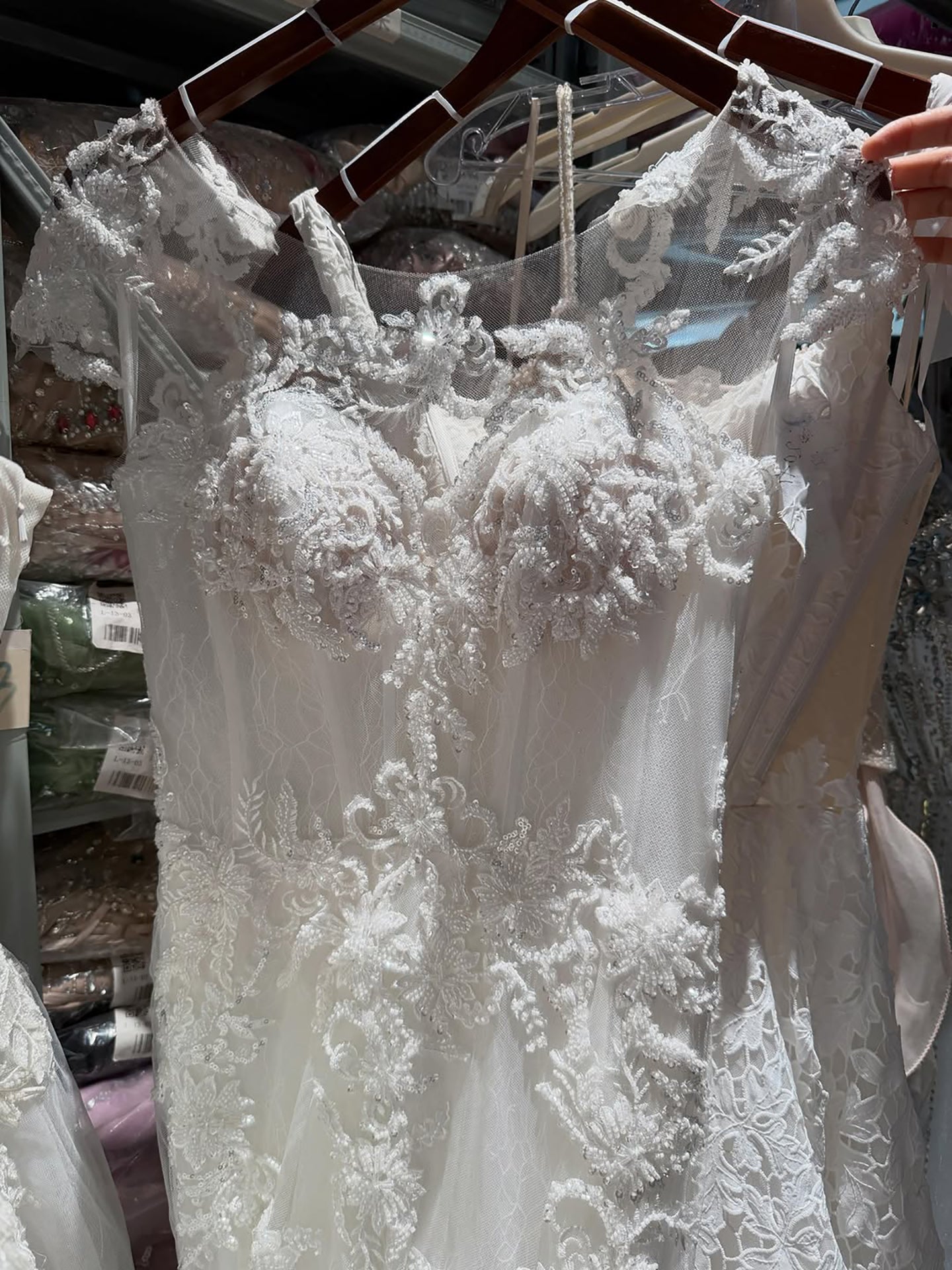 Luxury White Beaded Lace Mermaid Bridal Wedding Dress HA2544