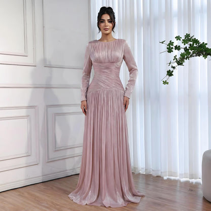 Modest Beige Corset Long Evening Dress With Cape LA73418