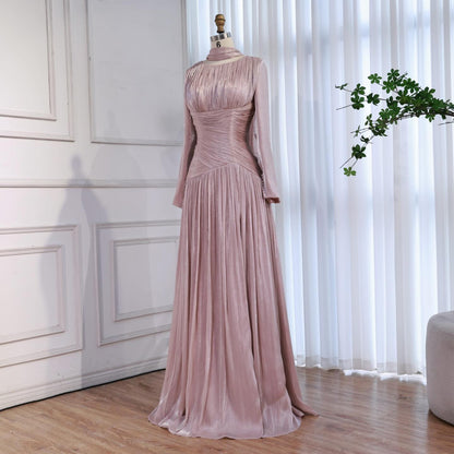 Modest Beige Corset Long Evening Dress With Cape LA73418