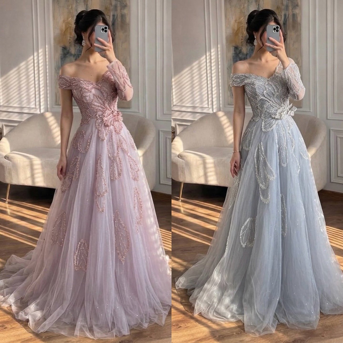 Luxury Pink Beaded One Shoulder A Line Evening Dress LA73746