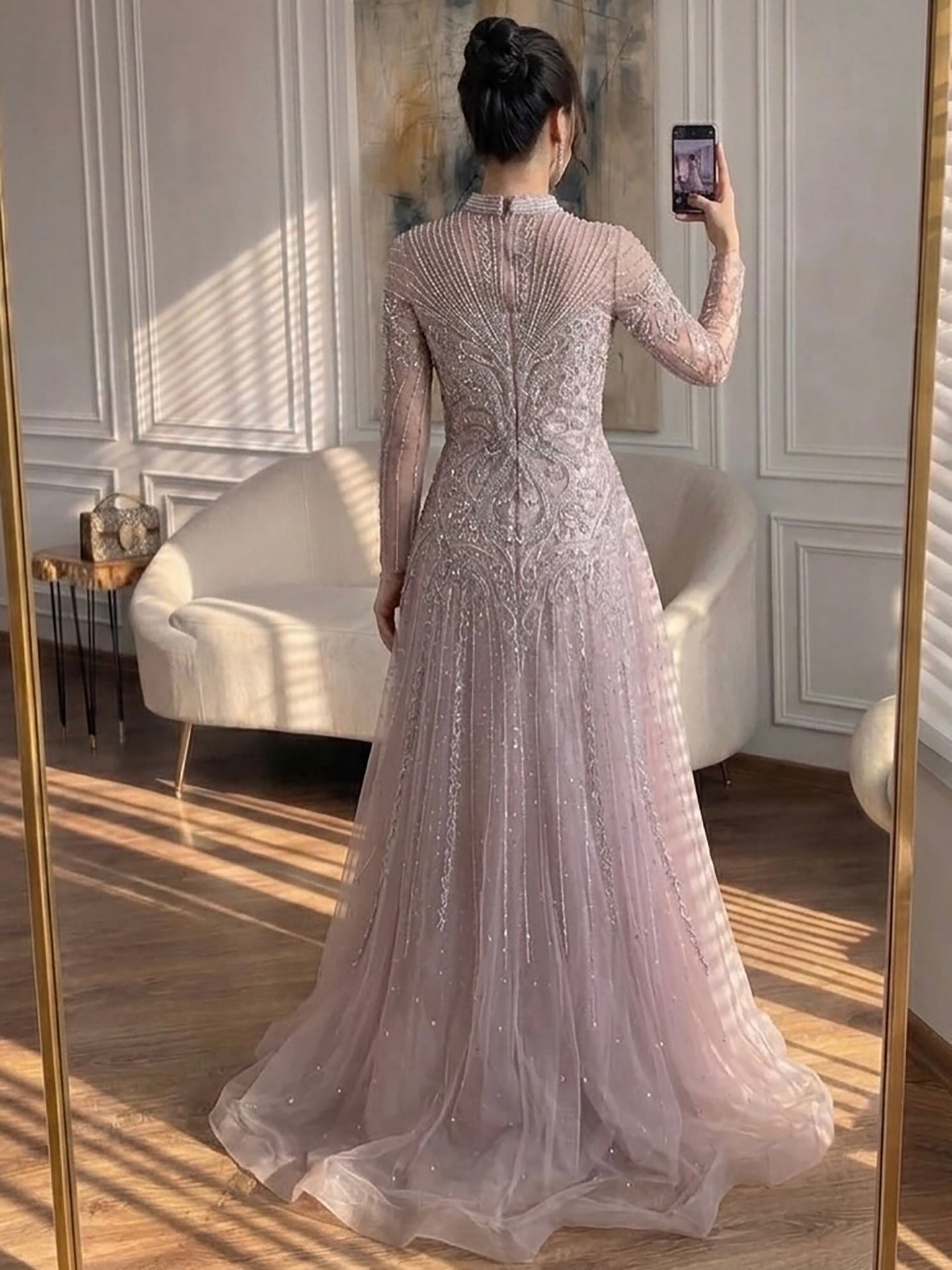 Luxury Turquoise Crystal Beaded Evening Dress LA73752