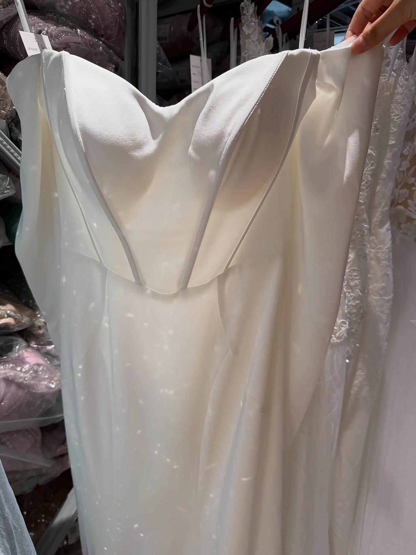Luxury White Off Shoulder Sweetheart Long Sleeve Mermaid Dress LA73768