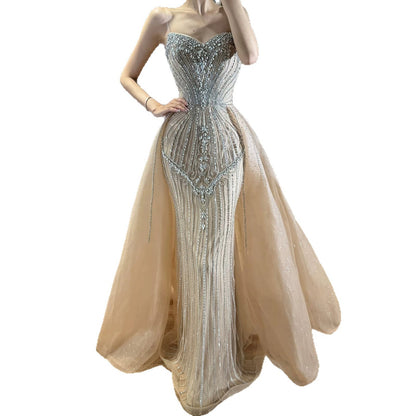 Luxury Nude Sweetheart Baroque Beaded Fitted Mermaid Dress LA73831