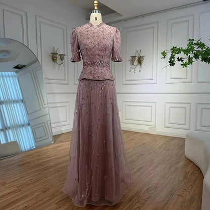 Luxury  Designer Arabic Pink Evening Dress LA72955