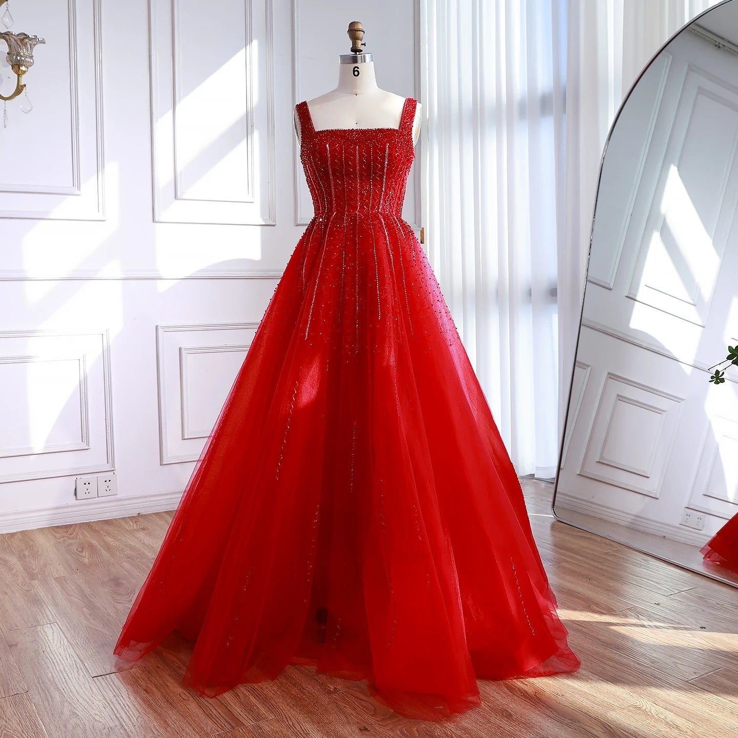 שמלות ערב מרובעות יוקרתיות סגולות שמלות ערביות למסיבה שמלת נשף מסיבה LA72857 