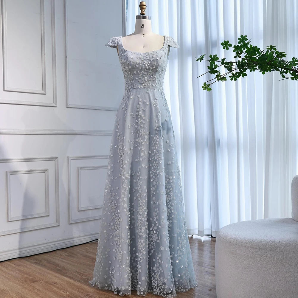 שמלת ערב ורודה יוקרתית עם אפליקציה פרחונית וגב פתוח 2025 LA73119