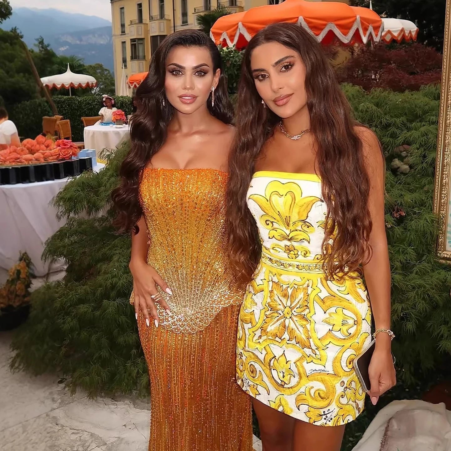 Wasisi Arabic Orange Two Pieces Corset Evening Dress LA73444