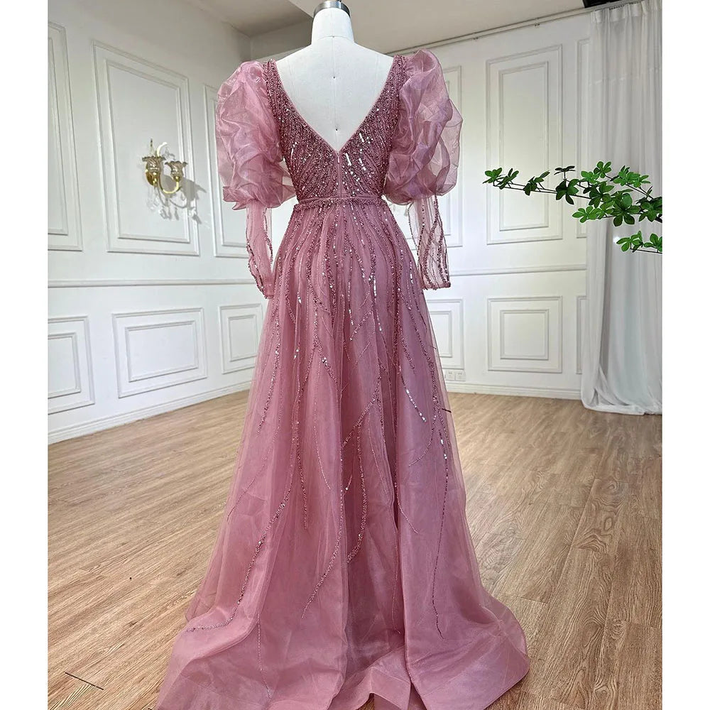 Luxury Desinger Pink Evening Dresses Gowns for Formal Occasion LA71948