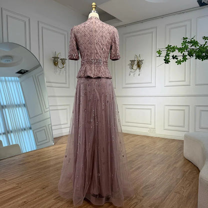 Luxury  Designer Arabic Pink Evening Dress LA72955