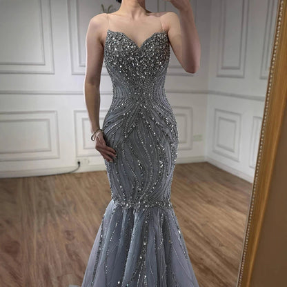 Luxury Pink Beaded   Mermaid Evening Dress LA73124