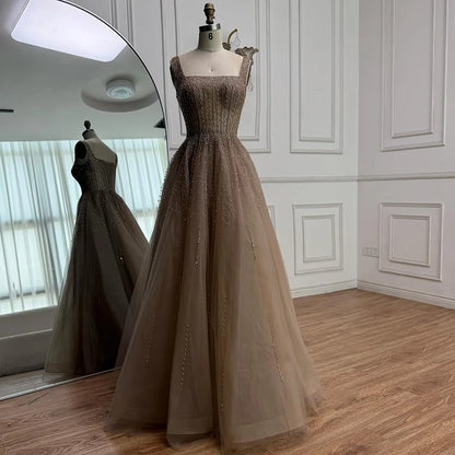 Purple Luxury Square Evening Dresses Arabic Gowns For Party Prom Dress Party LA72857
