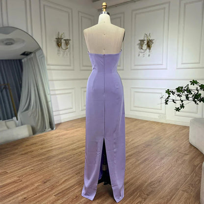 Lilac Elegant Evening Dresses with Luxury Beaded Long Cape Gown for Party LA72828