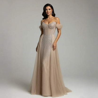 Wasisi Arabic Luxury Beaded Mermaid Evening Dresses LA73454