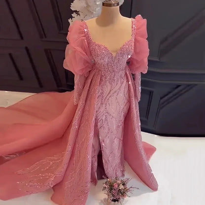 Luxury Desinger Pink Evening Dresses Gowns for Formal Occasion LA71948