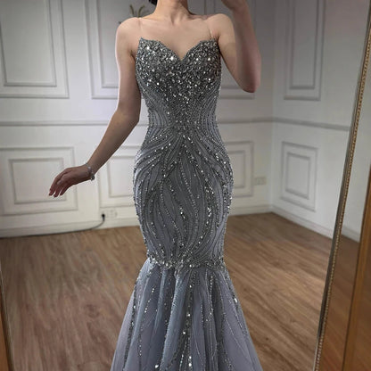 Luxury Pink Beaded   Mermaid Evening Dress LA73124