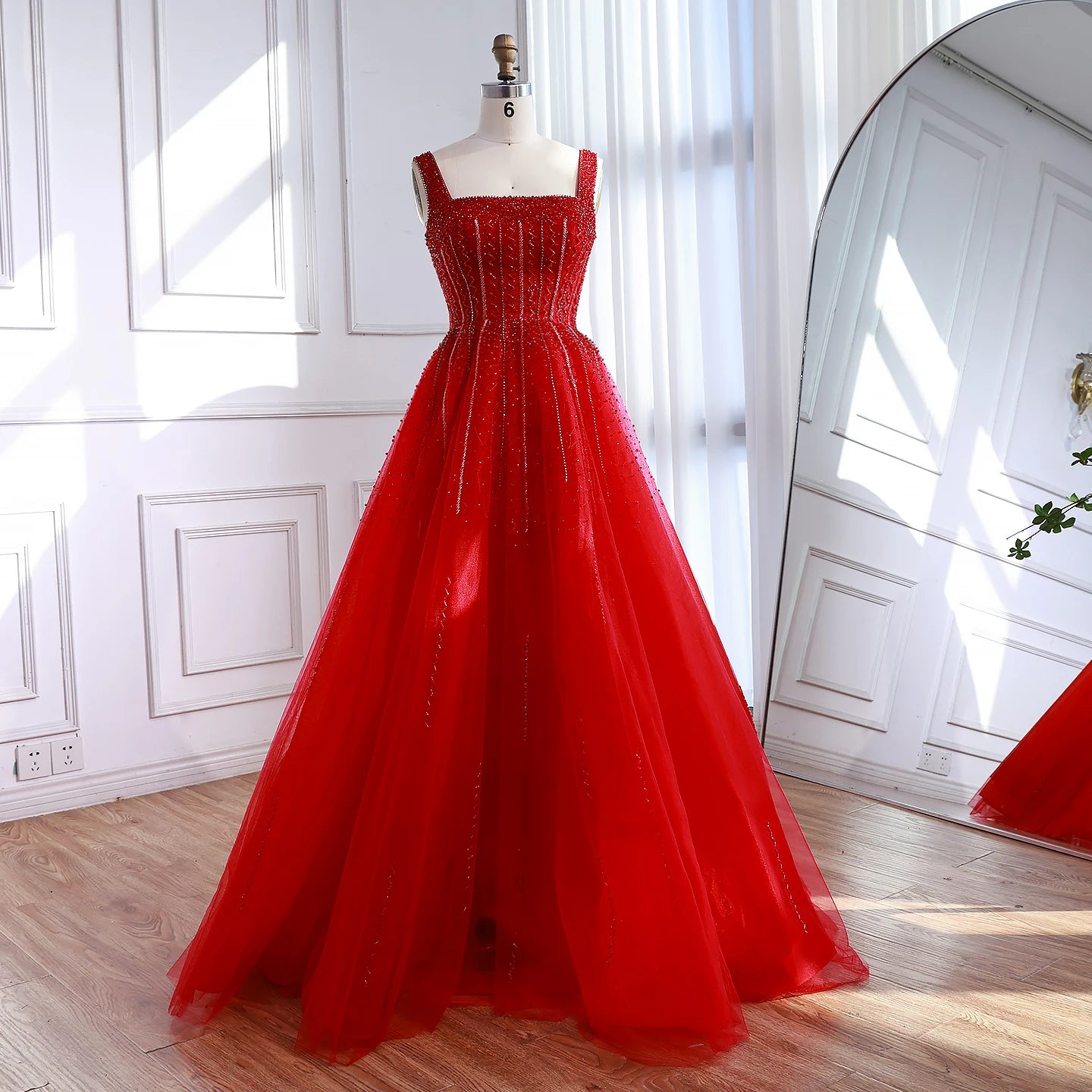 שמלות ערב מרובעות יוקרתיות סגולות שמלות ערביות למסיבה שמלת נשף מסיבה LA72857 