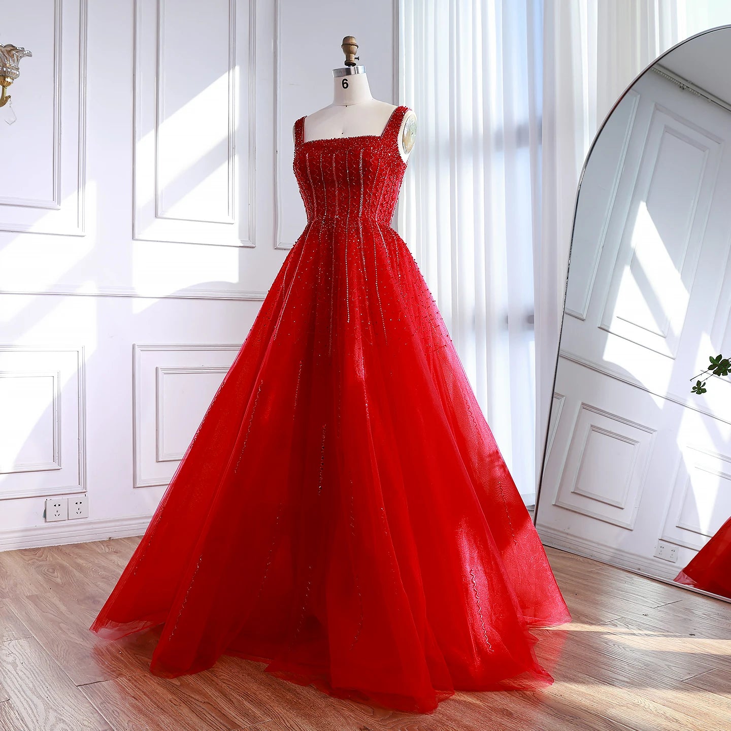 שמלות ערב מרובעות יוקרתיות סגולות שמלות ערביות למסיבה שמלת נשף מסיבה LA72857 