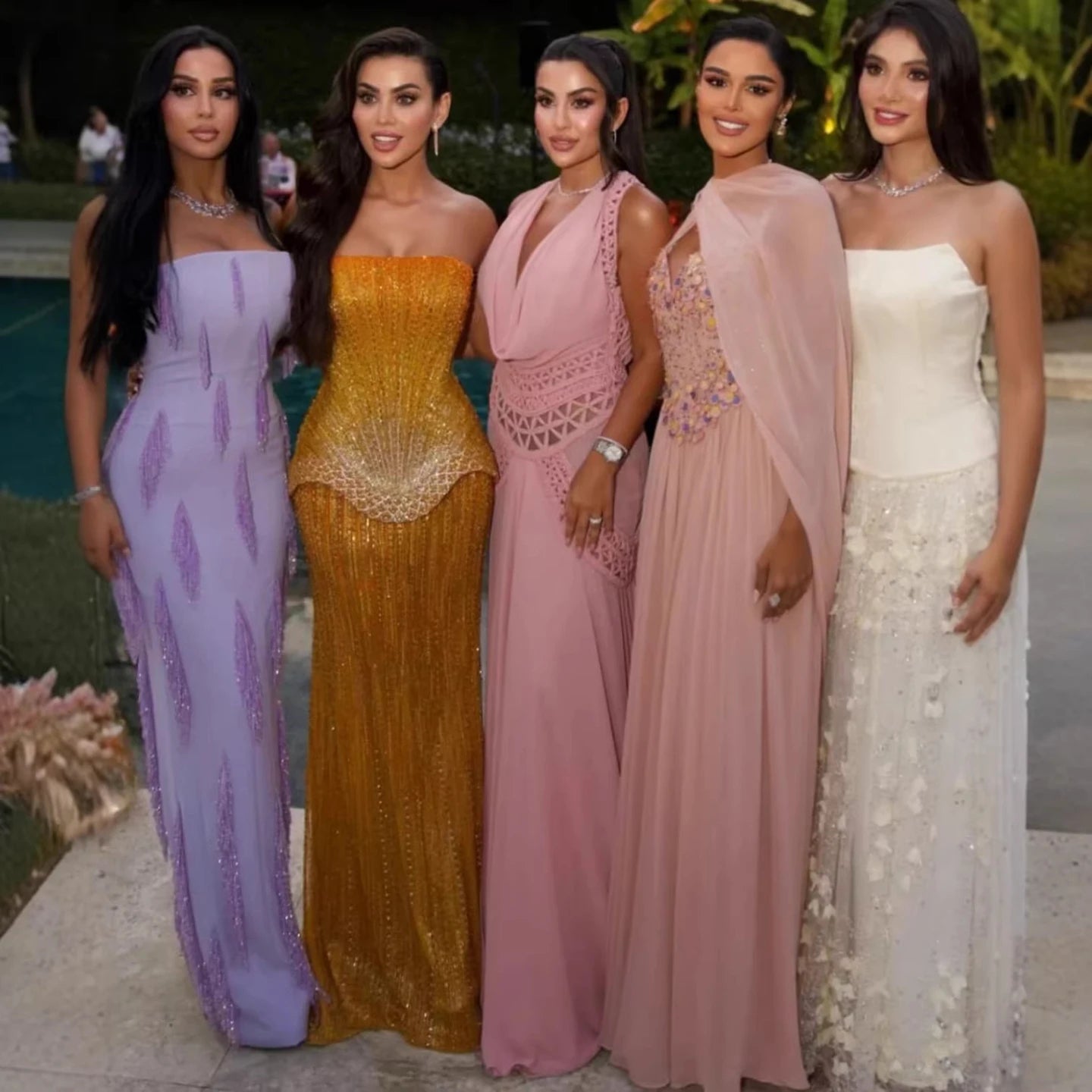 Wasisi Arabic Orange Two Pieces Corset Evening Dress LA73444