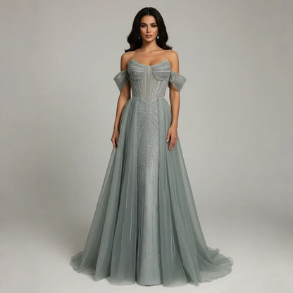 Wasisi Arabic Luxury Beaded Mermaid Evening Dresses LA73454