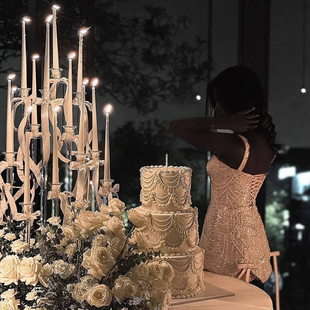 Luxury Nude Pearl Beaded A-Line Mini Evening Dress LA73211