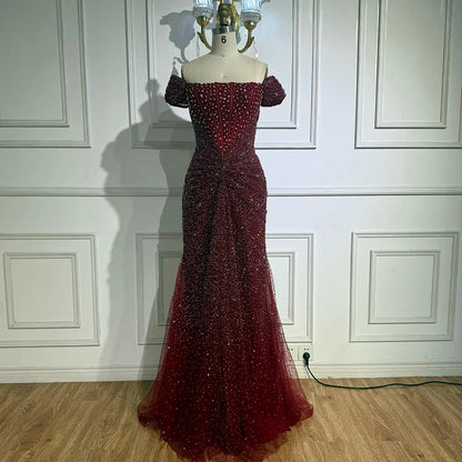 Luxury Designer Beaded Mermaid Evening Dresses Elegant Formal Gown LA72905