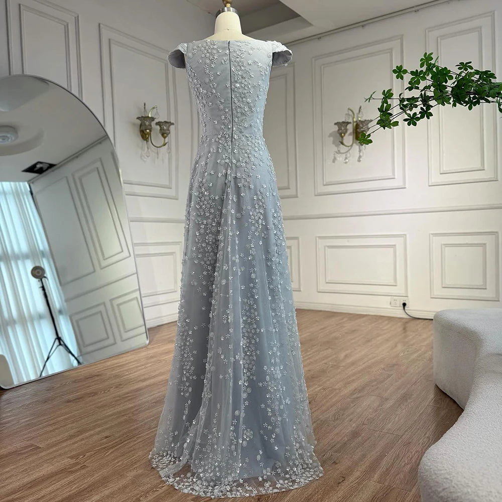 שמלת ערב ורודה יוקרתית עם אפליקציה פרחונית וגב פתוח 2025 LA73119