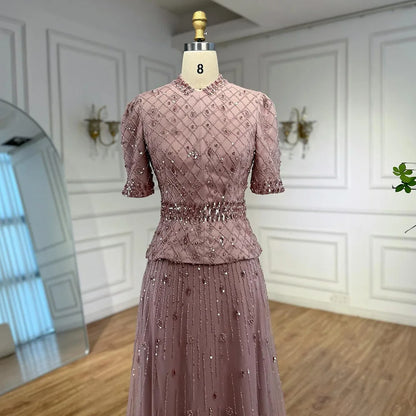 Luxury  Designer Arabic Pink Evening Dress LA72955