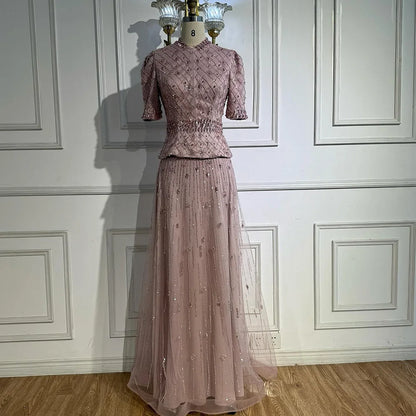 Luxury  Designer Arabic Pink Evening Dress LA72955