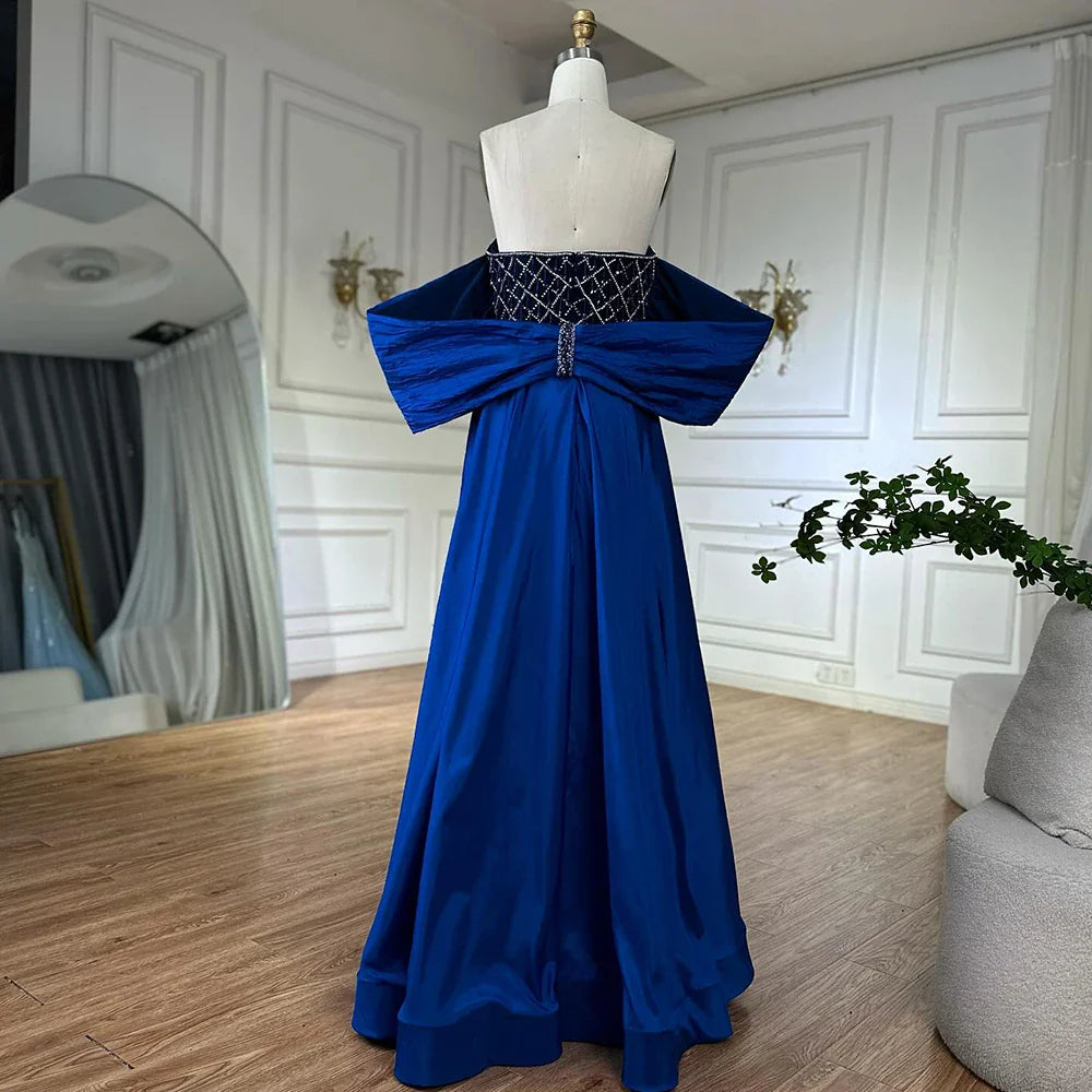 Luxury Designer Dubai  Nude Beaded Mermaid Evening Dress LA72819