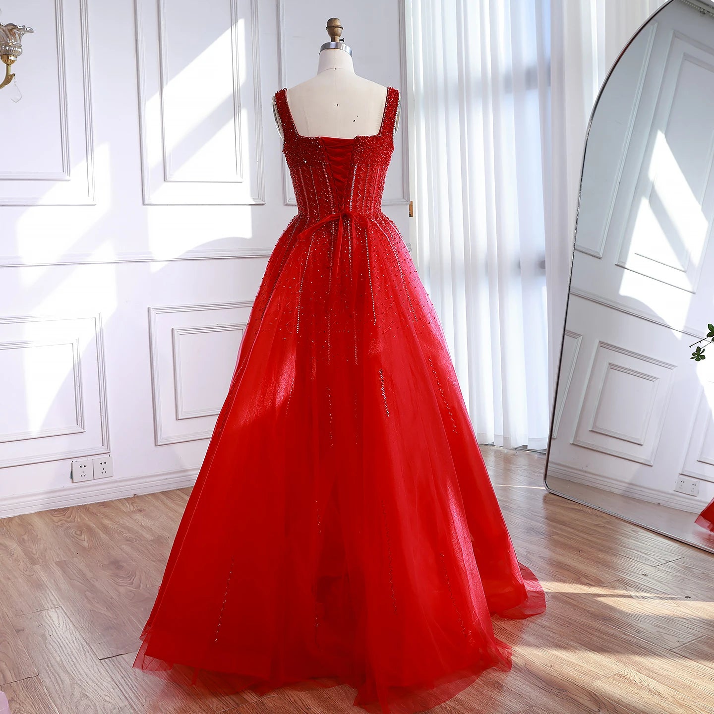 שמלות ערב מרובעות יוקרתיות סגולות שמלות ערביות למסיבה שמלת נשף מסיבה LA72857 