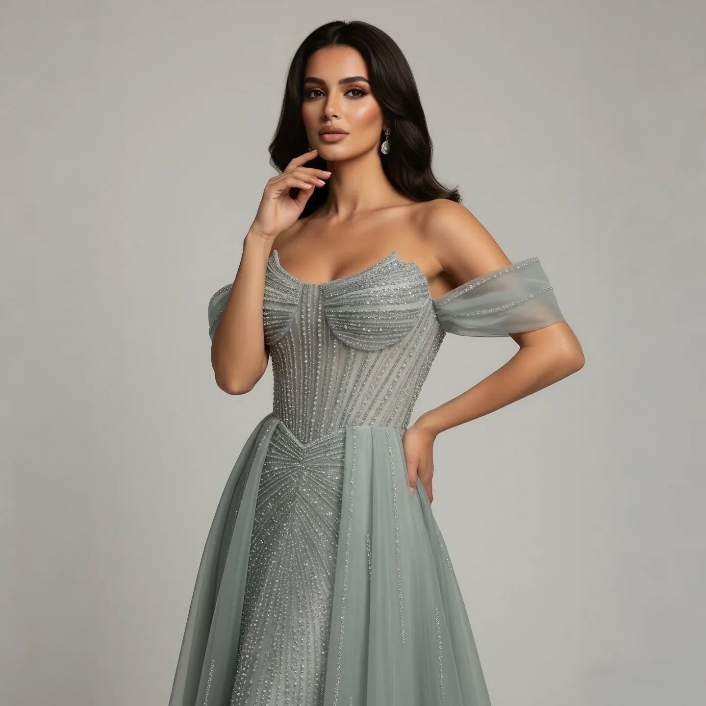 Wasisi Arabic Luxury Beaded Mermaid Evening Dresses LA73454