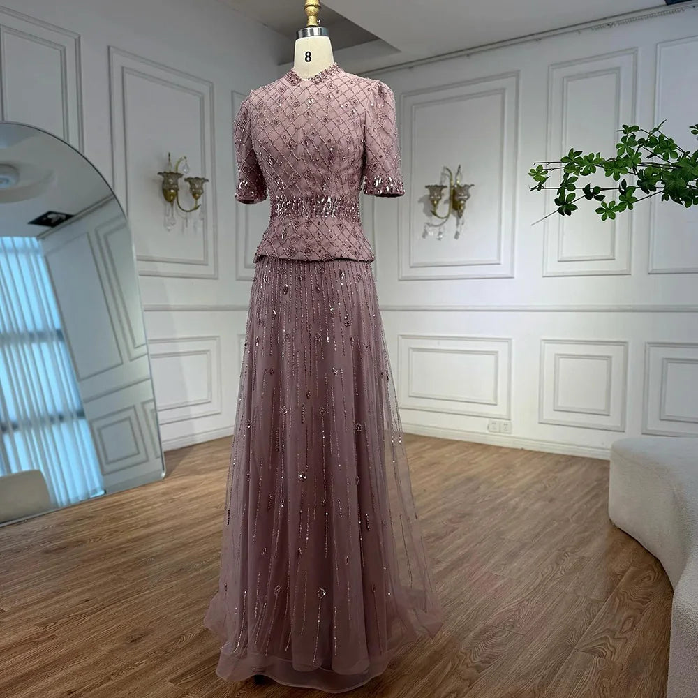 Luxury  Designer Arabic Pink Evening Dress LA72955