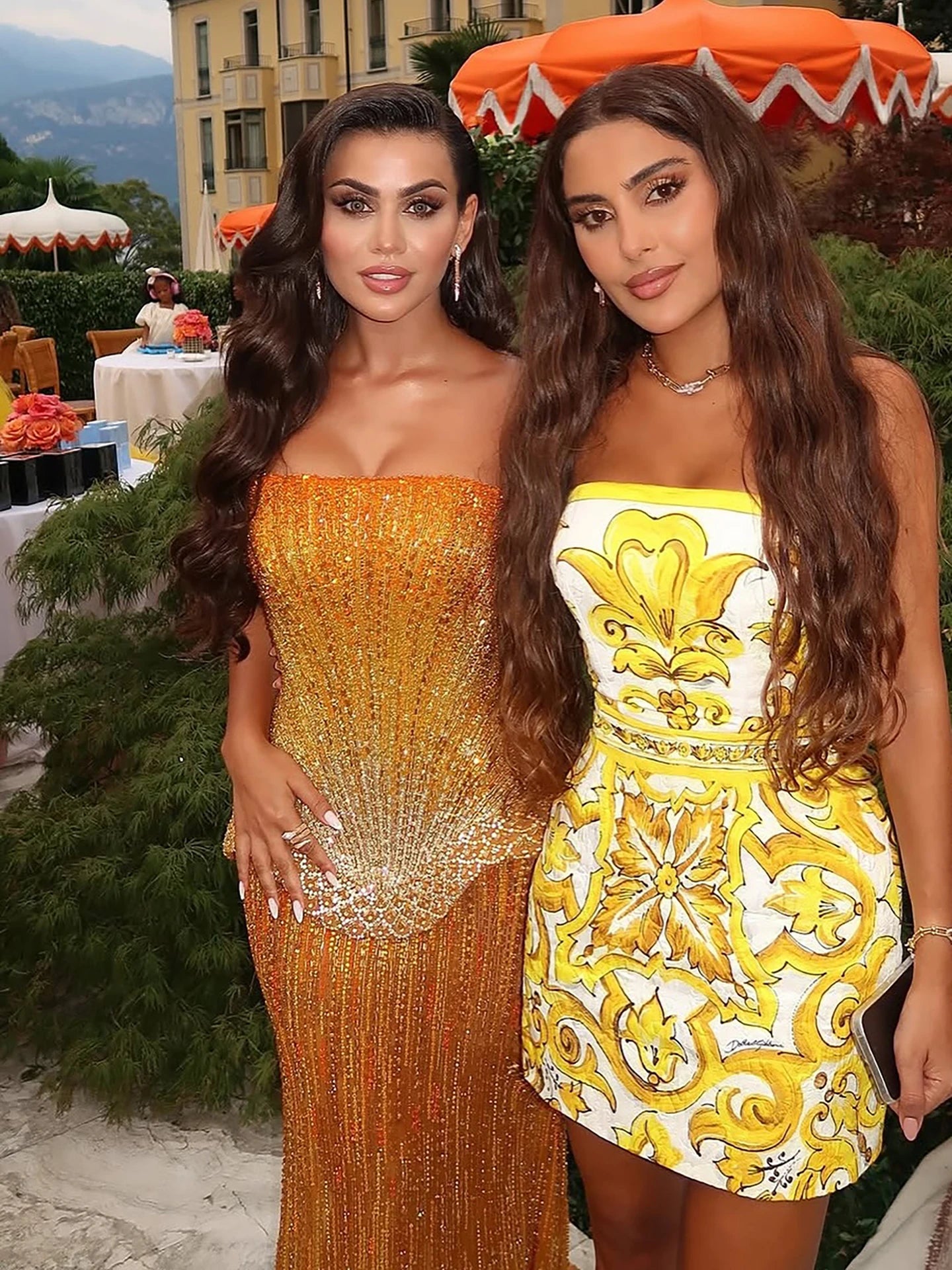 Wasisi Arabic Orange Two Pieces Corset Evening Dress LA73444