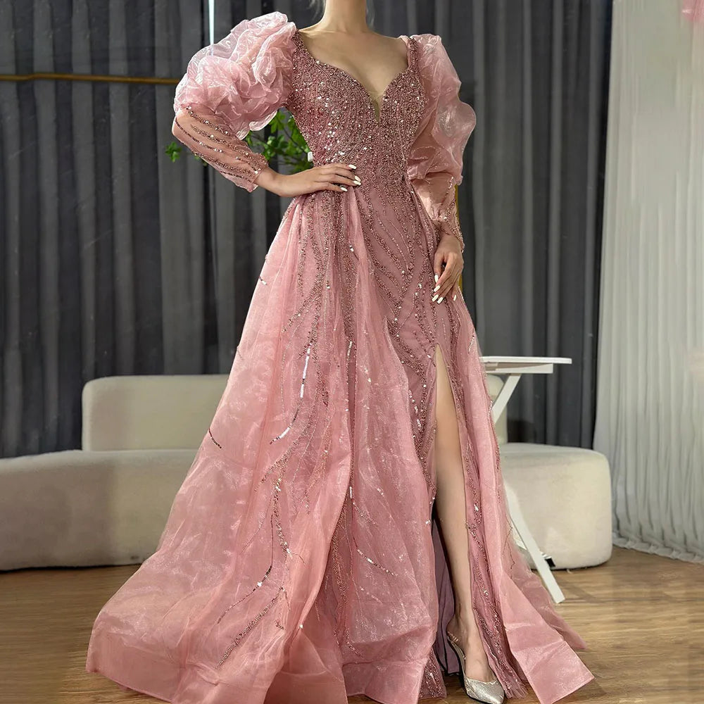 Luxury Desinger Pink Evening Dresses Gowns for Formal Occasion LA71948