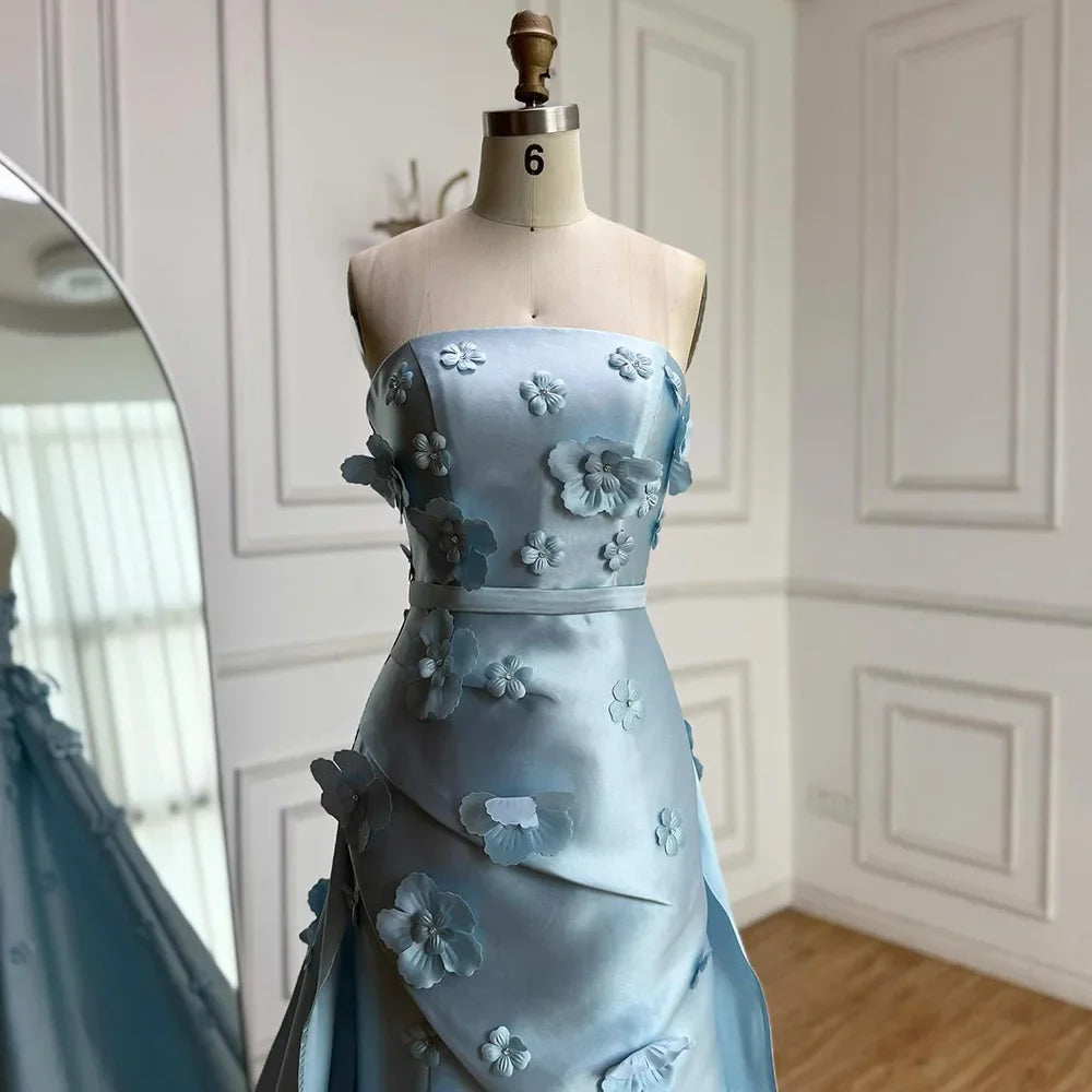 Luxury Pink Ruched Appliques Satin Mermaid Evening Dress Gown Lace-Up Back for Formal Occasion LA72740