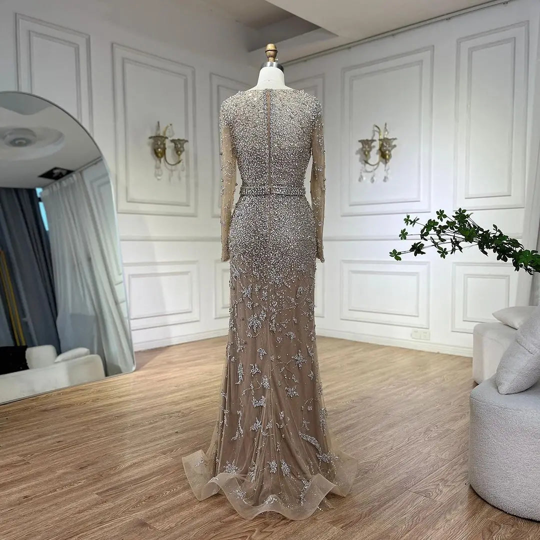 Luxury Caramel Sweetheart Mermaid Evening Dress with Beads LA72465