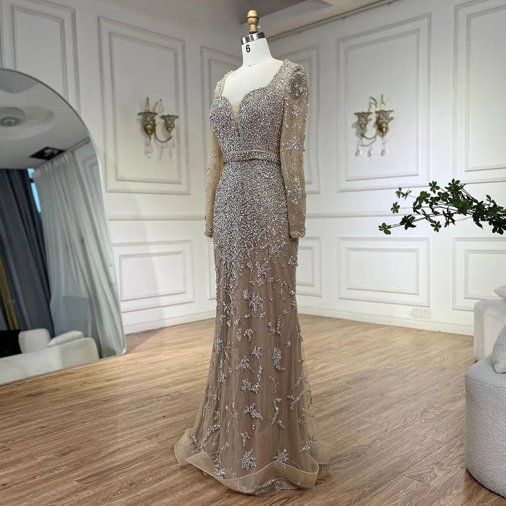 Luxury Caramel Sweetheart Mermaid Evening Dress with Beads LA72465