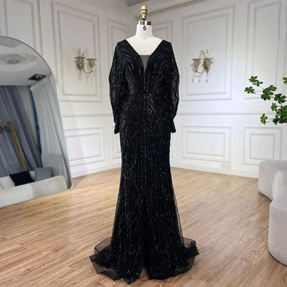 Luxury Arabic Tiffny Mermaid Beaded Evening Dresses Gowns  LA72288A