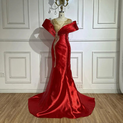 Luxury Designer Lilac Satin Mermaid Evening Dress LA72902