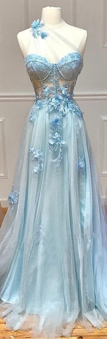 Lilac One Shoulder Floral Split Prom Dress Serene Hill LA71881