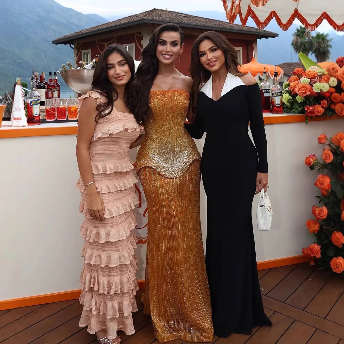 Wasisi Arabic Orange Two Pieces Corset Evening Dress LA73444